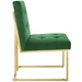 Privy Gold Stainless Steel Performance Velvet Dining Chair - Gold Emerald - MOD5685