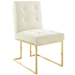 Privy Gold Stainless Steel Performance Velvet Dining Chair - Gold Ivory - MOD5686