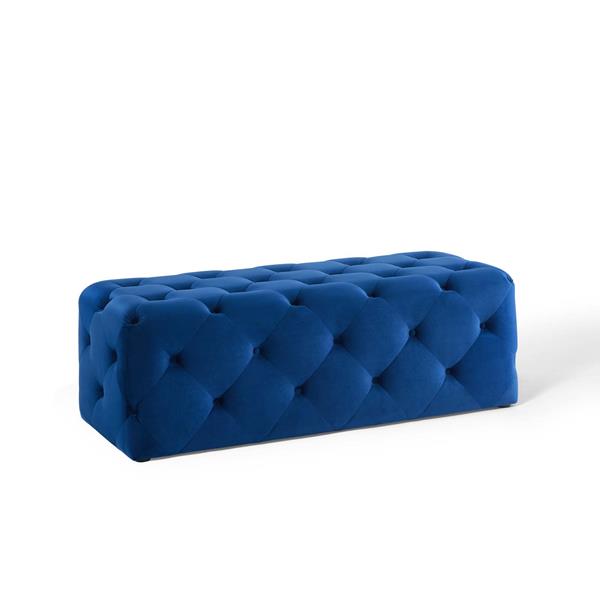 Amour 48" Tufted Button Entryway Performance Velvet Bench - Navy 
