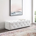 Amour 60" Tufted Button Entryway Faux Leather Bench - White - MOD5726