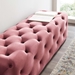 Amour 60" Tufted Button Entryway Performance Velvet Bench - Dusty Rose - MOD5727