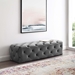 Amour 60" Tufted Button Entryway Performance Velvet Bench - Gray - MOD5728