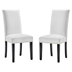 Parcel Performance Velvet Dining Side Chairs - Set of 2 - White 