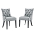 Regent Tufted Performance Velvet Dining Side Chairs - Set of 2 - Light Gray