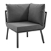 Riverside 2 Piece Outdoor Patio Aluminum Sectional Sofa Set - Gray Charcoal - MOD5774