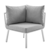 Riverside 2 Piece Outdoor Patio Aluminum Sectional Sofa Set - White Gray - MOD5776