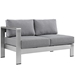 Shore 4 Piece Outdoor Patio Aluminum Sectional Sofa Set B - Silver Gray - MOD5799