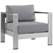 Shore 4 Piece Outdoor Patio Aluminum Sectional Sofa Set B - Silver Gray - MOD5799