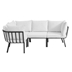 Riverside 4 Piece Outdoor Patio Aluminum Sectional - Gray White