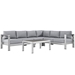 Shore 5 Piece Outdoor Patio Aluminum Sectional Sofa Set A - Silver Gray - MOD5826
