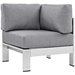 Shore 5 Piece Outdoor Patio Aluminum Sectional Sofa Set B - Silver Gray - MOD5827