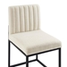 Carriage Channel Tufted Sled Base Upholstered Fabric Dining Chair - Black Beige - MOD5865