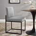 Carriage Channel Tufted Sled Base Upholstered Fabric Dining Chair - Black Light Gray - MOD5867