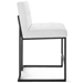 Privy Black Stainless Steel Upholstered Fabric Counter Stool - Black White - MOD5939