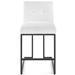 Privy Black Stainless Steel Upholstered Fabric Counter Stool - Black White - MOD5939