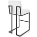 Privy Black Stainless Steel Upholstered Fabric Bar Stool - Black White - MOD5951