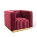 Charisma Channel Tufted Performance Velvet Accent Armchair - Maroon - MOD6023