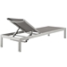 Shore Chaise Outdoor Patio Aluminum Set of 2 - Silver Gray Style B - MOD6046