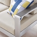Shore Outdoor Patio Aluminum Sofa - Silver Beige - MOD6136
