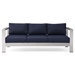 Shore Outdoor Patio Aluminum Sofa - Silver Navy - MOD6138