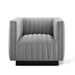 Conjure Tufted Upholstered Fabric Armchair - Light Gray - MOD6159
