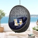 Hide Outdoor Patio Sunbrella® Swing Chair With Stand - Gray Navy - MOD6167