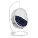 Hide Outdoor Patio Sunbrella® Swing Chair With Stand - White Navy - MOD6171
