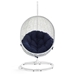 Hide Outdoor Patio Sunbrella® Swing Chair With Stand - White Navy - MOD6171