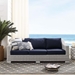 Conway Sunbrella® Outdoor Patio Wicker Rattan Sofa - Light Gray Navy - MOD6253
