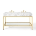 Kingsley 60" Gold Stainless Steel Bathroom Vanity - Gold White - MOD6305