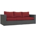 Sojourn 3 Piece Outdoor Patio Sunbrella® Sectional Set A - Canvas Red - MOD6374