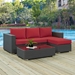 Sojourn 3 Piece Outdoor Patio Sunbrella® Sectional Set A - Canvas Red - MOD6374