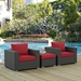Sojourn 3 Piece Outdoor Patio Sunbrella® Sectional Set B - Canvas Red - MOD6375