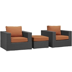 Sojourn 3 Piece Outdoor Patio Sunbrella® Sectional Set B - Canvas Tuscan 