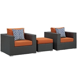 Sojourn 3 Piece Outdoor Patio Sunbrella® Sectional Set D - Canvas Tuscan 