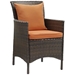 Conduit Outdoor Patio Wicker Rattan Dining Armchair Set of 2 - Brown Orange - MOD6421