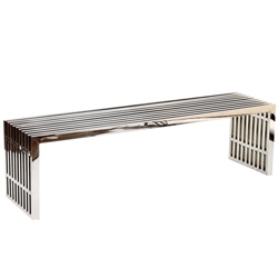 Gridiron Large Stainless Steel Bench - Silver 