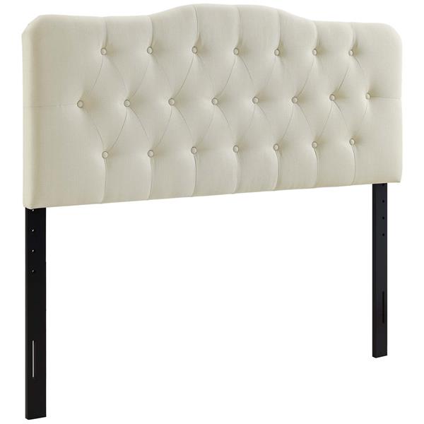 Annabel Queen Upholstered Fabric Headboard - Ivory 