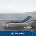 Glimpse Outdoor Patio Mesh Chaise Lounge Set of 2 - White Navy - MOD6481