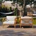 Northlake Outdoor Patio Premium Grade A Teak Wood Armchair Set of 2 - Natural White - MOD6486