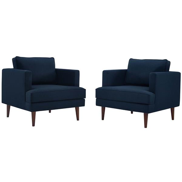 Agile Upholstered Fabric Armchair Set of 2 - Blue 
