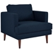Agile Upholstered Fabric Sofa and Armchair Set - Blue - MOD6517