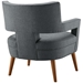 Sheer Upholstered Fabric Armchair Set of 2 - Gray - MOD6526
