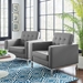 Loft Tufted Upholstered Faux Leather Armchair Set of 2 - Silver Gray - MOD6586