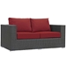 Sojourn 5 Piece Outdoor Patio Sunbrella® Sectional Set A - Canvas Red - MOD6608