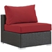Sojourn 5 Piece Outdoor Patio Sunbrella® Sectional Set C - Canvas Red - MOD6630