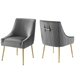 Discern Pleated Back Upholstered Performance Velvet Dining Chair Set of 2 - Gray - MOD6749