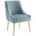 Discern Pleated Back Upholstered Performance Velvet Dining Chair Set of 2 - Light Blue - MOD6750