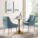 Discern Pleated Back Upholstered Performance Velvet Dining Chair Set of 2 - Light Blue - MOD6750