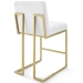 Privy Gold Stainless Steel Upholstered Fabric Counter Stool Set of 2 - Gold White - MOD6774